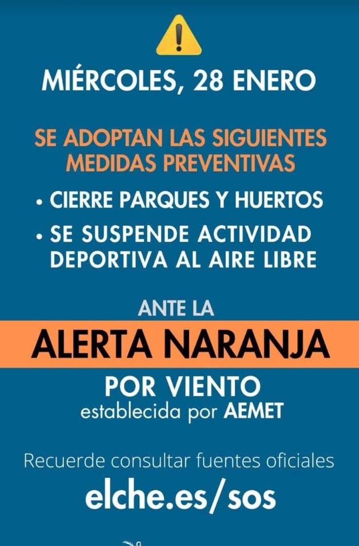 Cierre de las instalaciones muncipales - Miércoles 28/01/2026